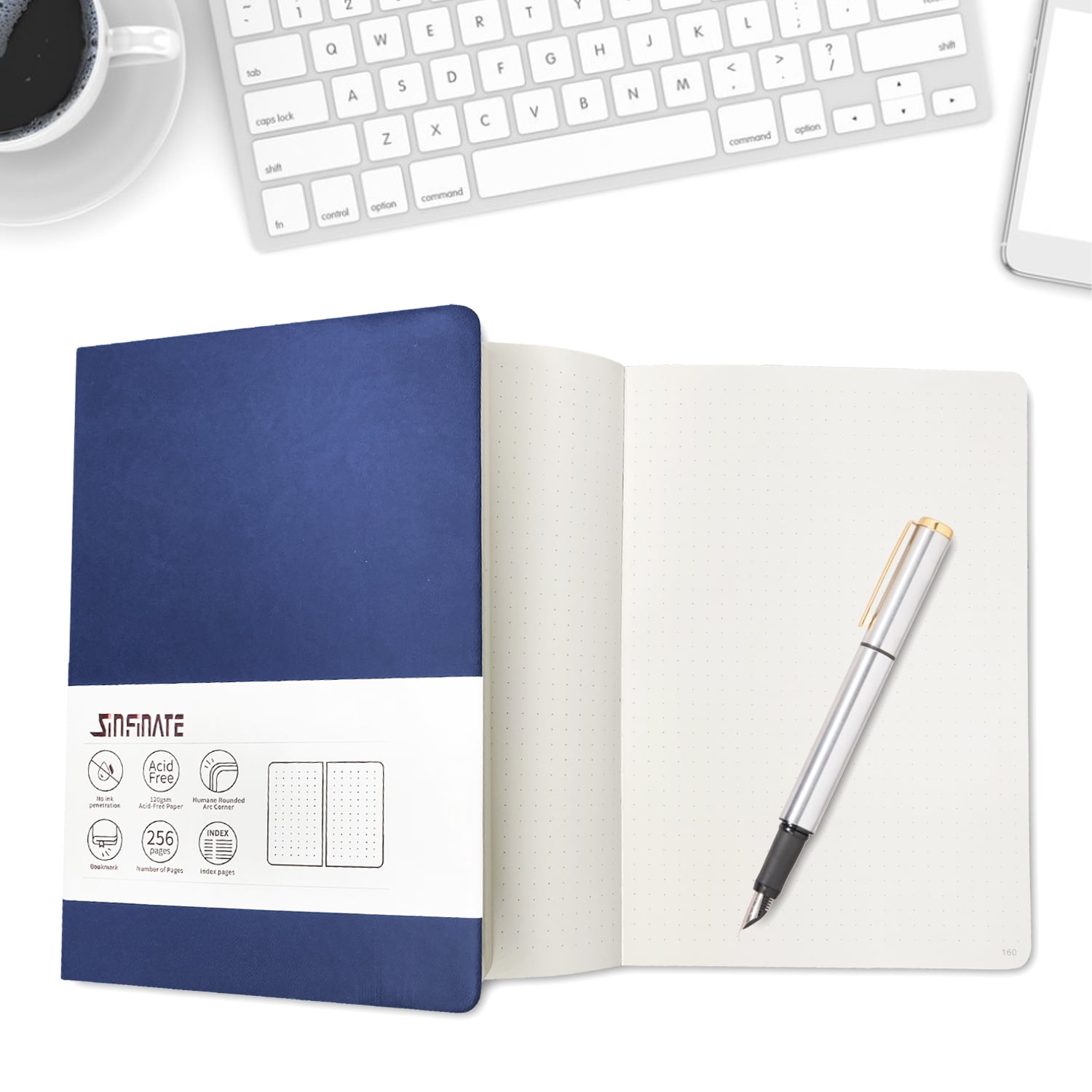 Bullet Dotted Journal - Dot Grid Notebook - 150gsm No Bleed Black
