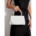 thumbnail image 2 of Women's White Pearl Handle Evening Clutch Purse, Elegant Wedding Bridal Handbag, Formal Party Shoulder Bag, 2 of 7