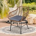 thumbnail image 6 of Costway 3PCS Patio Rattan Bistro Set Coffee Table Armchair Garden Gray Cushion, 6 of 12