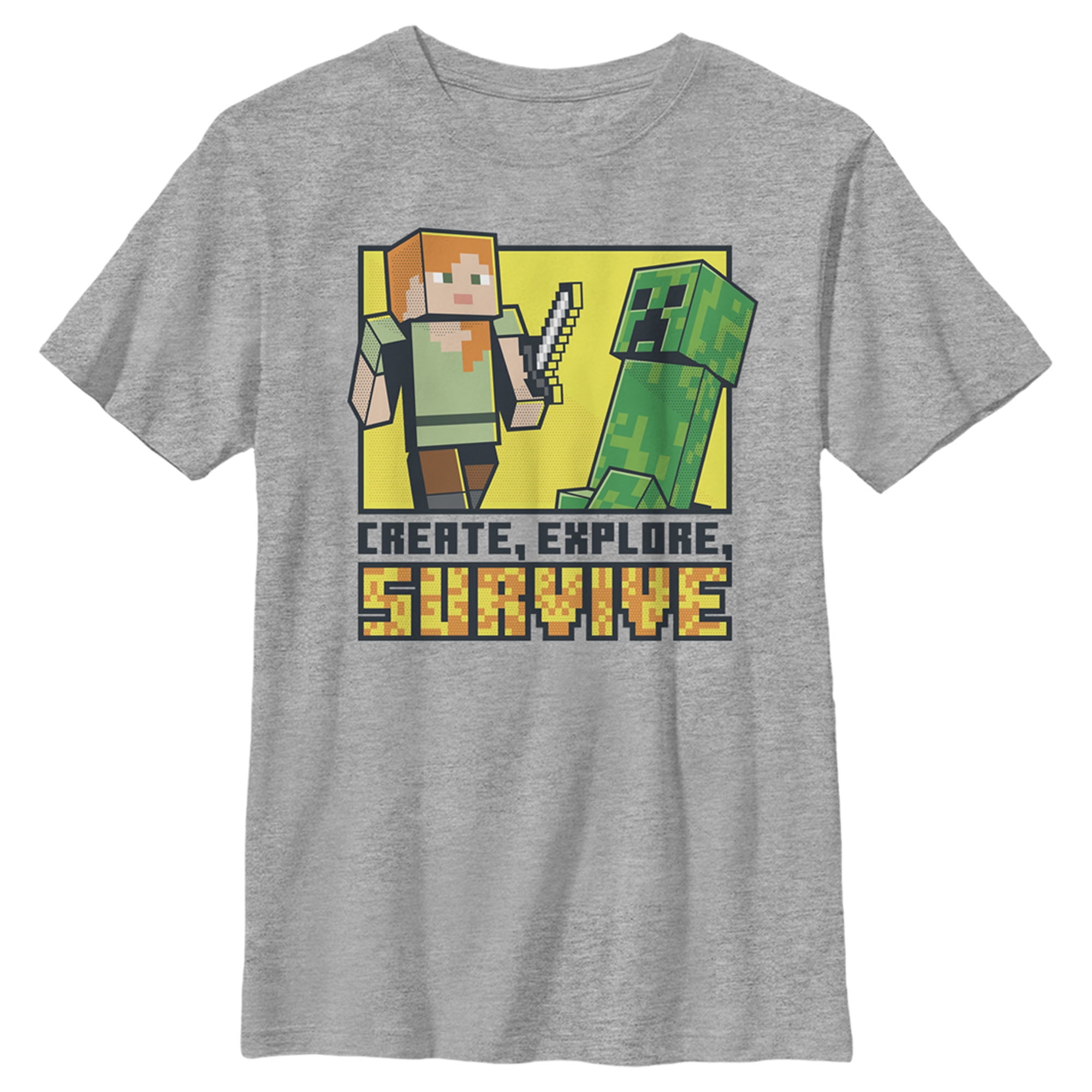 SURVIVAL Adult Minecraft T-Shirt Premium Tee ADULT Gaming Gamers Shirt X-LARGE 