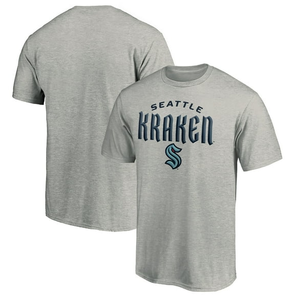 Men's Heather Gray Seattle Kraken Team Lockup T-Shirt