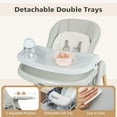thumbnail image 4 of INFANS Baby High Chair, High Chairs for Babies & Toddlers with Adjustable Height Backrest Footrest Removable Tray, Easy to Clean PU Seat Convertible Quick Folding Portable Highchair, 4 of 9