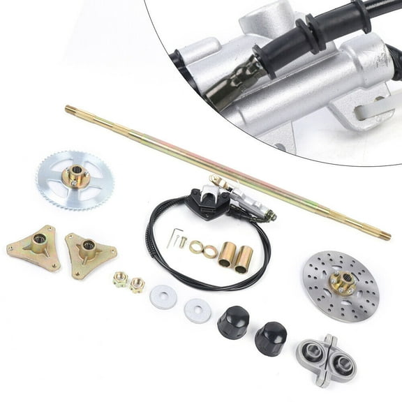 Miumaeov ATV Complete Rear Axle Kit with Brake Assembly & Pillow Blocks For Quads Buggy Go Kart