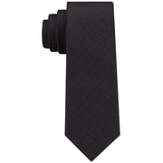 DKNY Mens Textured Dash Self-tied Necktie, Black, One Size