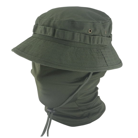 QSAWXQZ Men's Outdoor Bucket Hat Neck Flap Face Cover Breathbale Sun Cap for Hiking Free Size