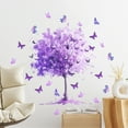 thumbnail image 6 of Purple Wall Decals Tree Butterfly Decorative Stickers Vinyl Peel and Stick Wall Art Murals for Living Room Bedroom, 6 of 7