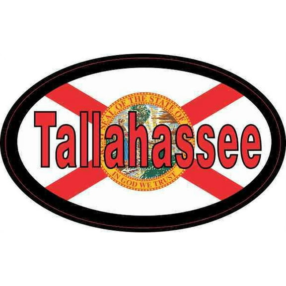 4in x 2.5in Oval Florida Flag Tallahassee Sticker