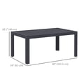 thumbnail image 2 of Outdoor Rectangular Coffee Table, Grey Galvanized Steel Slatted Patio Table, 40"L x 24"W x 18"H, Weather-Resistant Garden Furniture for Balcony, Terrace, Porch and Backyard, 2 of 7