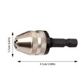 thumbnail image 2 of SHOWERORO Keyless Hand Drill Chuck Holding Drill Bits Silver Hexagonal Shank For Power Drill 1Pcs, 2 of 8