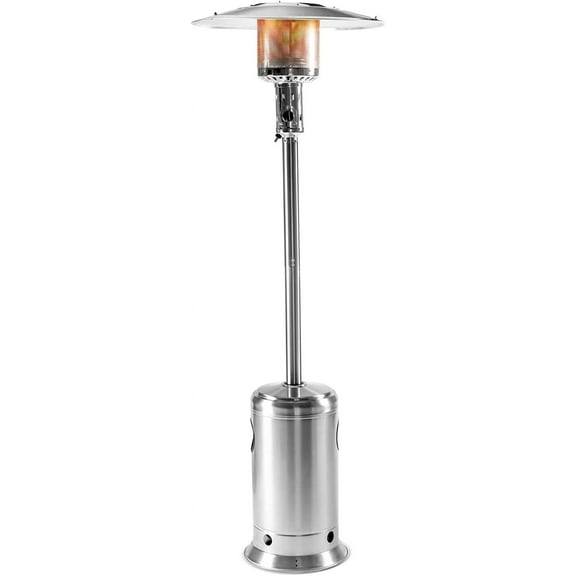 88inch Standing Heaters Outdoor with Wheels, Stainless Steel Burner, Gas Propane Patio Heater for Outdoor Garden Use, 47000BTU
