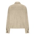 thumbnail image 5 of felwors Women's Faux Suede Cropped Jacket Casual Lightweight Fall Fashion 2025 Winter Coats Outerwear Trendy Clothes Khaki, M, 5 of 5