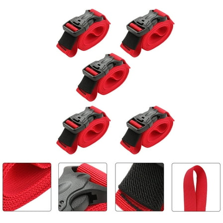 LEORX 5pcs Nylon Cable Ties Red for Luggage and Cargo Organization