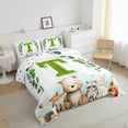 thumbnail image 3 of Feelyou Cartoon Monogrammed T Bedding Comforter Set for Kids, Jungle Raccoon Twin Comforter Sets, Cute Animal Wildlife Reversible Bedding Set, Microfiber Bedroom Decor, 2 Pieces, 3 of 8