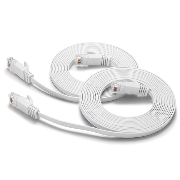 Cable Ethernet BUSOHE Cat6, 15 pies, 2 unidades, blanco plano, RJ45