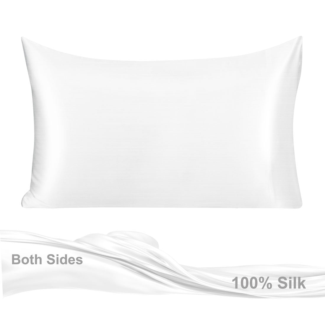 Unique Bargains Silk Pillowcase for Hair 1Pcs White Queen