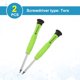 thumbnail image 3 of Destornillador Mini Torx T6 de 2 piezas, Cabeza Torx Magnética de 3mm, Longitud de 87mm para Reparaciones de Pequeños Electrodomésticos, Verde Amarillo, 3 of 7