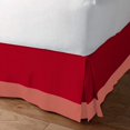 thumbnail image 2 of D.N.G. BEDDINGS 1 Piece Split Corner Two Tone Tailored Bed Skirt, King Size 8 Inch Deep Pocket, 800 Thread Count, 100% Egyptian Cotton, Solid Red/Brick Red Color., 2 of 3
