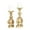 Gold Solid Elephant Animals Round S/2 13", 11"H, variant on DecMode 2 Candle Gold Polystone Elephant Candle Holder, Set of 2