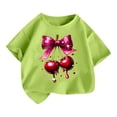 thumbnail image 4 of Kiijoy Girls Summer T-Shirt Cherry Print Short Sleeve Crew Neck T Shirt Tee, Sizes 2-14, 4 of 4