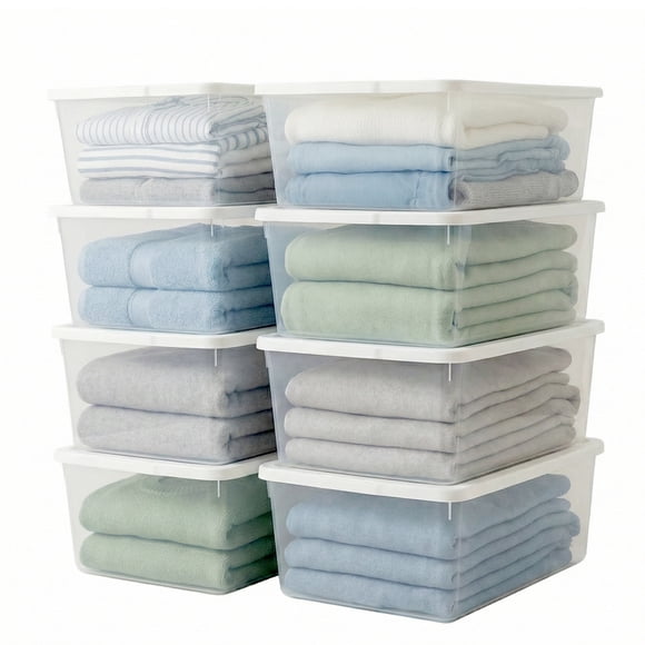 Homz 12 Qt Snaplock Plastic Storage Container Bin w/Lid, 4 Pack (8 Pack)