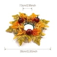 thumbnail image 3 of YyuenwAutumn Pumpkin Maple Leaf Candle Wreath Halloween Thanksgiving Harvest Table Centerpiece Multi-Color Artificial Floral Ring Mantel Mini Hanging Decor, 3 of 7