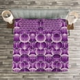 thumbnail image 3 of Ambesonne Retro Quilted Bedspread Set 3 Pcs, Circles and Squares Urban, King Size, Lilac Purple, 3 of 3