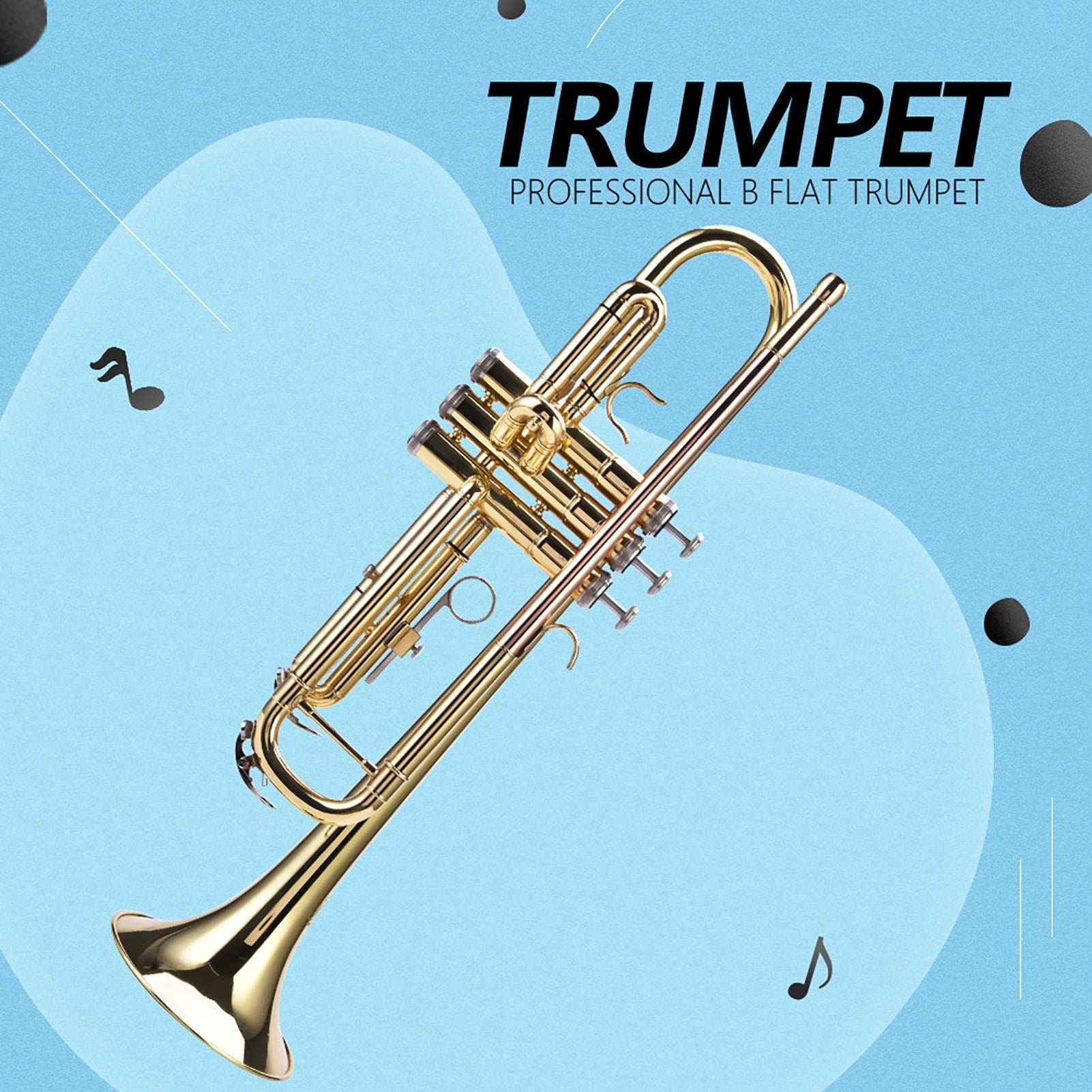 Kit LADE Professional Bb Flat Brass Trumpet Instrument Set Kit Accessory Gold