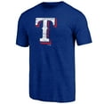 thumbnail image 2 of Men's Heather Royal Texas Rangers Official Logo Tri-Blend T-Shirt, 2 of 3