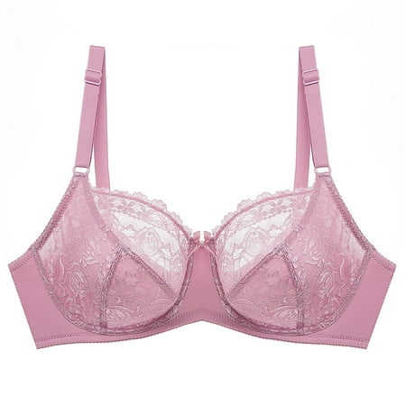 RYDCOT Women s Bras Full Coverage Flower Lace Underwire Comfy Bra Push Up Full Coverage Bras Plus Size Everyday Bras with Adjustable Strap Clearance