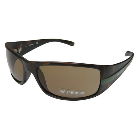 New Harley-Davidson Hd 0118v Mens Designer Full-Rim 100% UVA & UVB Tortoise / Dark Green Genuine Masculine Design Sunnies Shades Frame Brown Lenses 62-17-125 Sunglasses/Shades