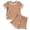 Khaki, variant on Infant Girls Set Short Sleeve Evening Summer for Girls Relaxed Comfortable Drawstring Lovely Shorts Set