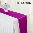 thumbnail image 1 of Xiao Hua 1 pieza de color sólido de seda color púrpura Ding bandera de mesa de alta densidad borde de bloqueo mantel de boda decoración simple bandera de mesa 30 * 275 cm (A), 1 of 5