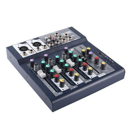Live Sound Console - F-4 4 Channel EU Plug 230V Live Mixing Studio Audio Sound Console Network Anchor Portable Mixing Device Vocal Effect Processor