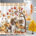 thumbnail image 2 of Shower Curtains for Bathroom-72"x72",Fall Pumpkin Sunflower Leaf Tree Waterproof Bath Curtain Grommet Shower Curtain Set, 2 of 7