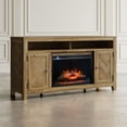 thumbnail image 2 of Fairview Modern Transitional 60" Chevron Fireplace Storage Console TV Stand with Electric Fireplace, 2 of 10