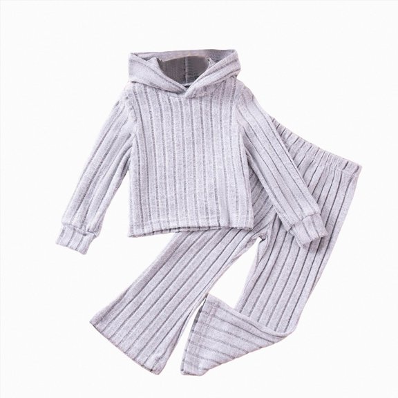 mgoYE Toddler Girl Fall Clothes 1T 2T 3T 4T 5T 6T 7T Kid Toddler Girl Clothes Sleeve Top Bottom Pants 2PC Fall Winter Outfit Set(Grey,6-7 Years)