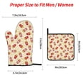 thumbnail image 2 of Pofeuu Cartoon Popcorn Print Oven Mitts and Pot Holders 4 pcs Set,High Heat Resistant 500 Degree Extra Thicken Long Kitchen Cotton Oven Glove for Cooking, 2 of 6