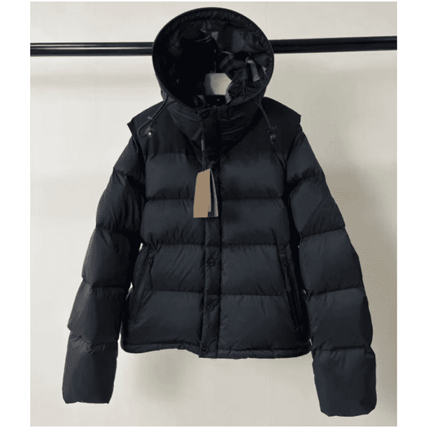 Chaqueta de plumas de ganso gruesa con mangas extraibles para hombres y mujeres chaqueta de plumas para parejas chaqueta holgada informal con capucha de invierno verde militar Walmart en linea