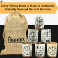 thumbnail image 5 of HIGHBIX Royal Vikings Drinking Horn Shot Cup Set of 6 Wooden Base Genuine Handcrafted 5oz Vikings Cup (White Snow), 5 of 6