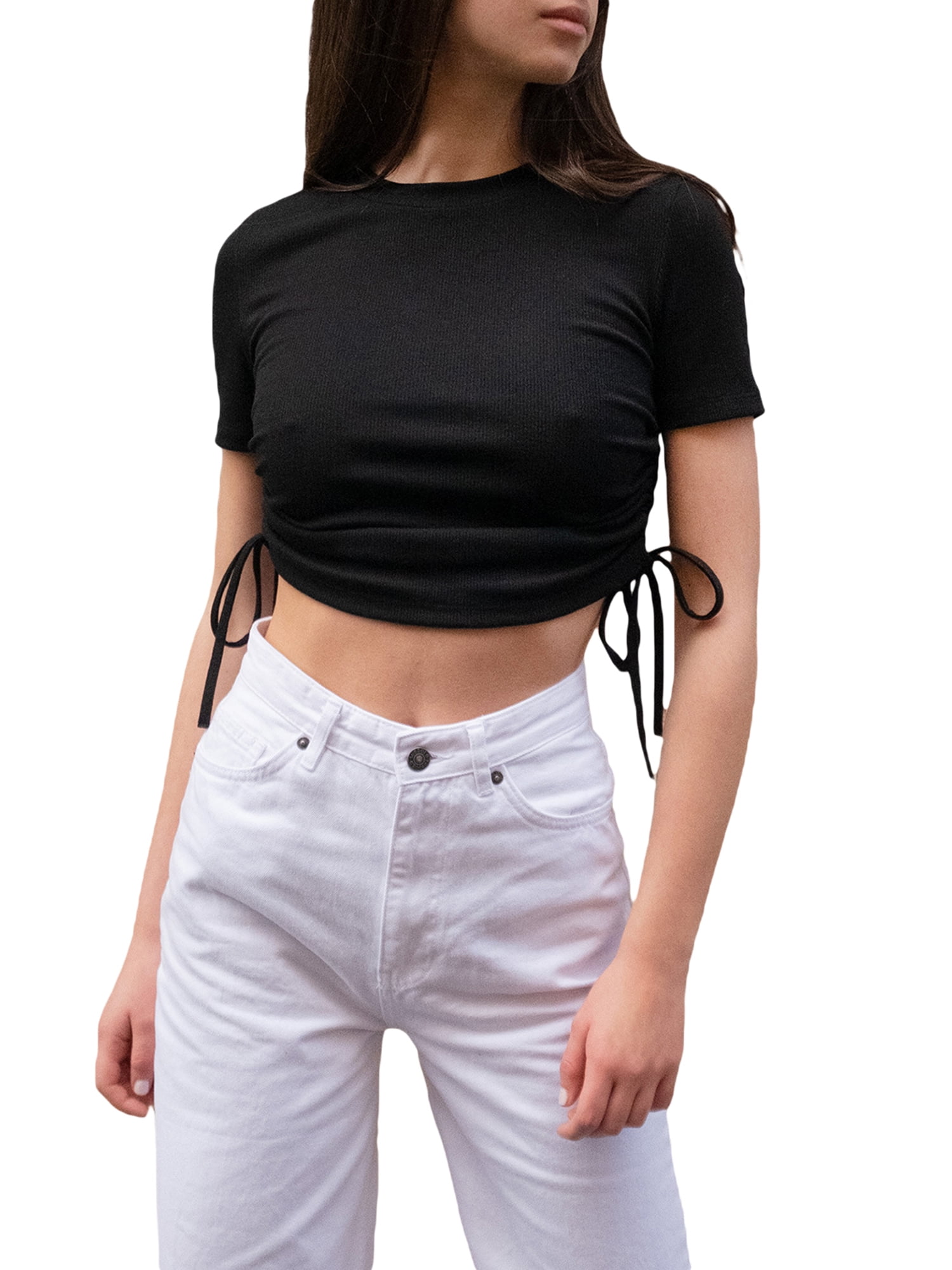 side ruched t shirt