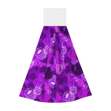

Sikiie Berry Raspberry Hand Towel with Loop Hanging Towel Absorbent Tie Towels for Kitchen Tea Bar Bathroom Decor