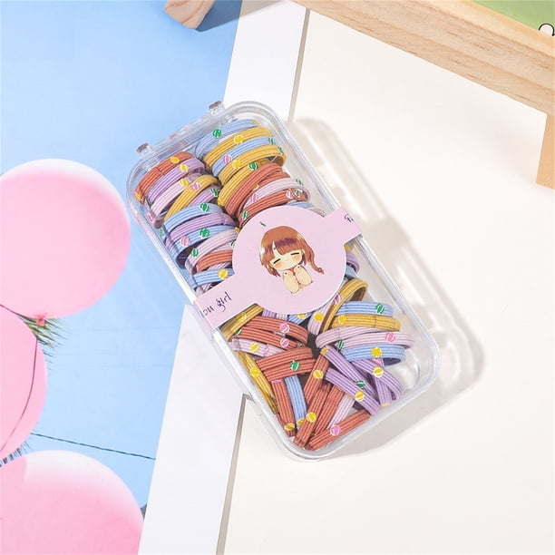 100/60 Coleteros para Niñas, Gomas para el Cabello Multicolor, Accesorios Elásticos para el Cabello, Cuerda para el Cabello, Set de Coletero, Mini Horquilla