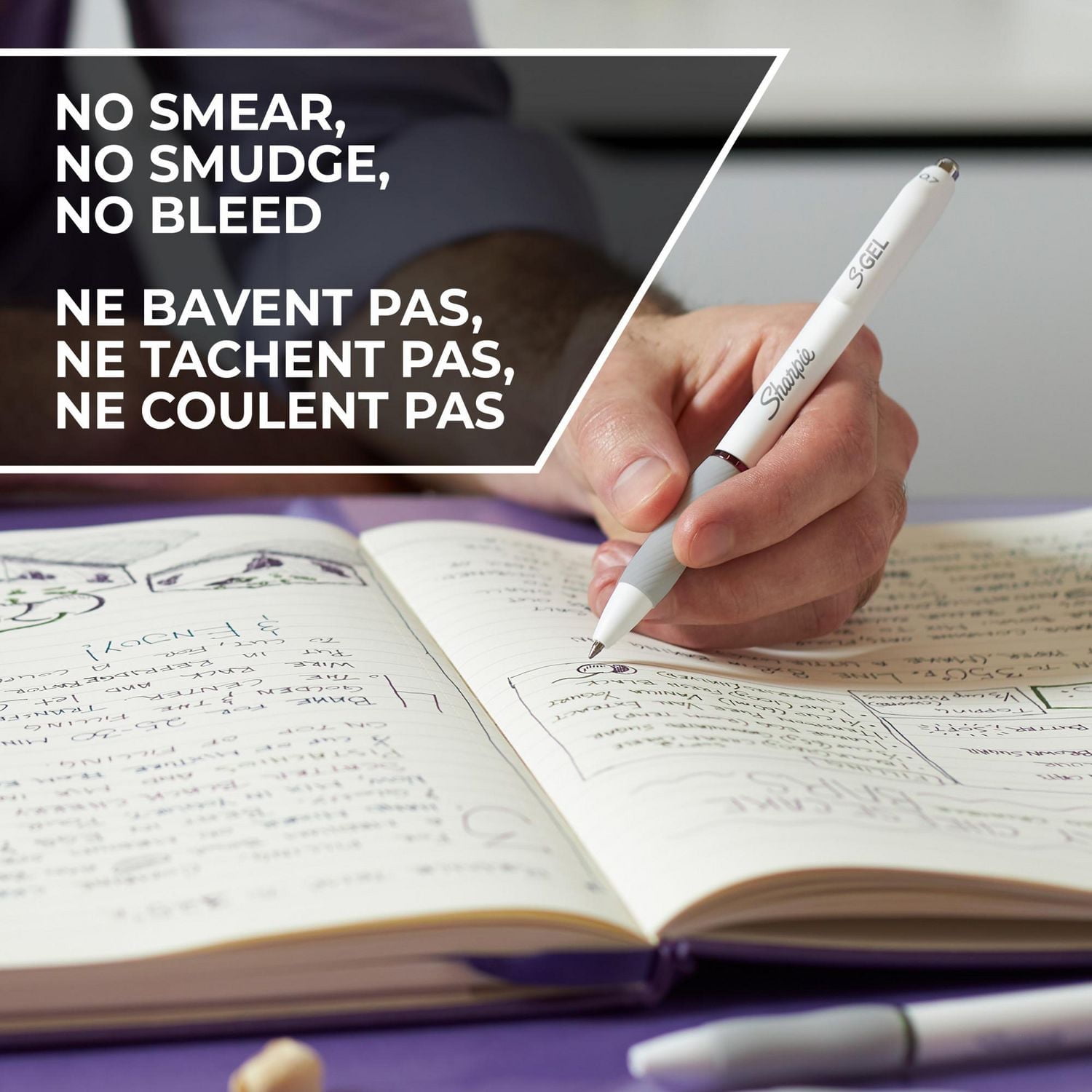 Sharpie S-Gel Pens, Fashion Barrel Gel Pens, Pearl White Body, Medium (0.7mm) Point,  Bold Jewel Colour Assortment, 4 Count, S-Gel