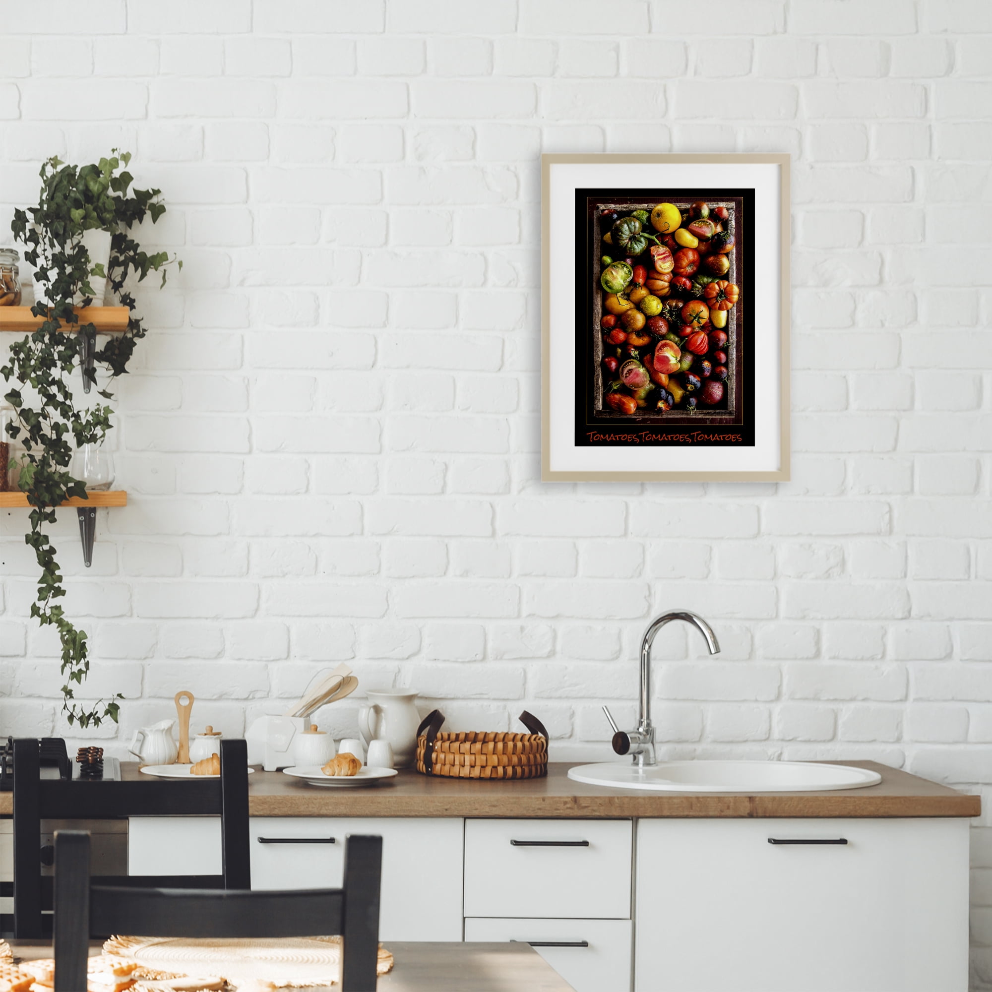 Stupell Industries Ripe & Bountiful Tomato Harvest Birch Framed Print Under Glass, design by Carl Kravats