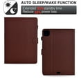 thumbnail image 3 of Case for iPad Pro 11 2024, Carbon Fiber Texture PU Leather Multi-Angle Viewing Stand Shockproof Flip Case with Card Slots Magnetic Clasp, for iPad Pro 11 2024, Brown, 3 of 6