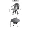 thumbnail image 6 of All-weather Aluminum 3 Dining , 2 Rotating Chairs & 39.37" Table, Black, Rust-, Ergonomic Seating Option Cast Swivel Rust-, Relaxing, 6 of 6