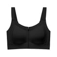 thumbnail image 5 of Wang6 Womens Front Zipper Wireless Sports Bras Seamless Plus Size Padded Workout Bras Full Coverage Running Yoga Gym Bralettes T Shirt Bra Black XXL, 5 of 5
