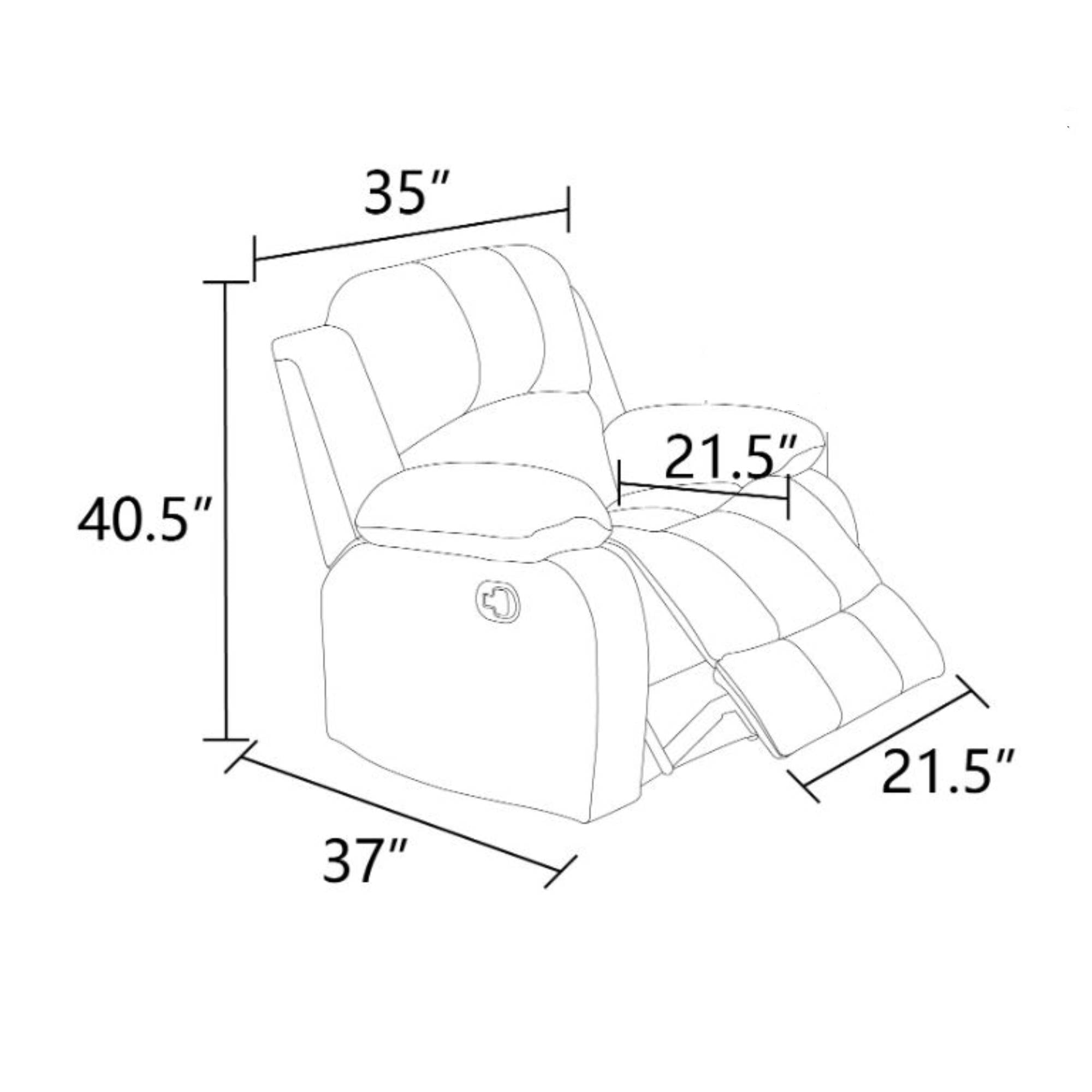 Modern Manual Recliner Chair Corduroy Reclining Sofa Couch Home Theater Seating for Living Room, Dark Grey