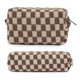 thumbnail image 1 of 2 Pieces Makeup Bag Checkered Cosmetic Bag Pink Green Makeup Pouch Travel Toiletry Bag Organizer Cute Makeup Brushes Storage Bag for Women, 1 of 4