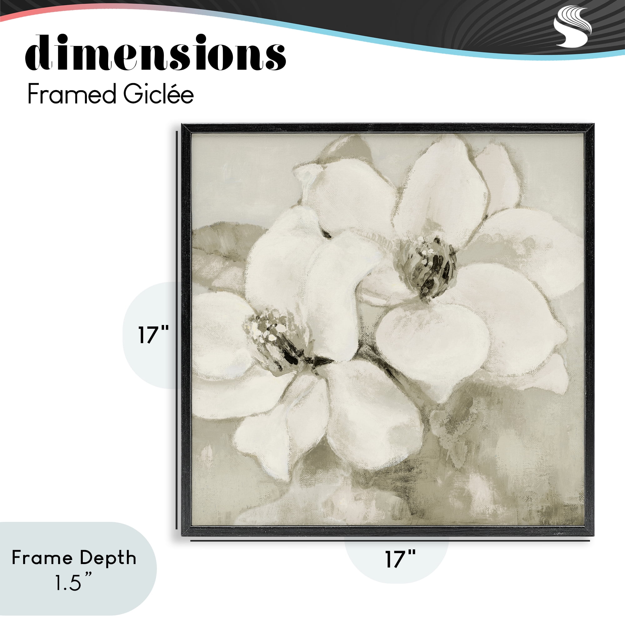 Stupell Industries Subtle Beige Magnolias Black Framed Giclee Art, design by Lanie Loreth